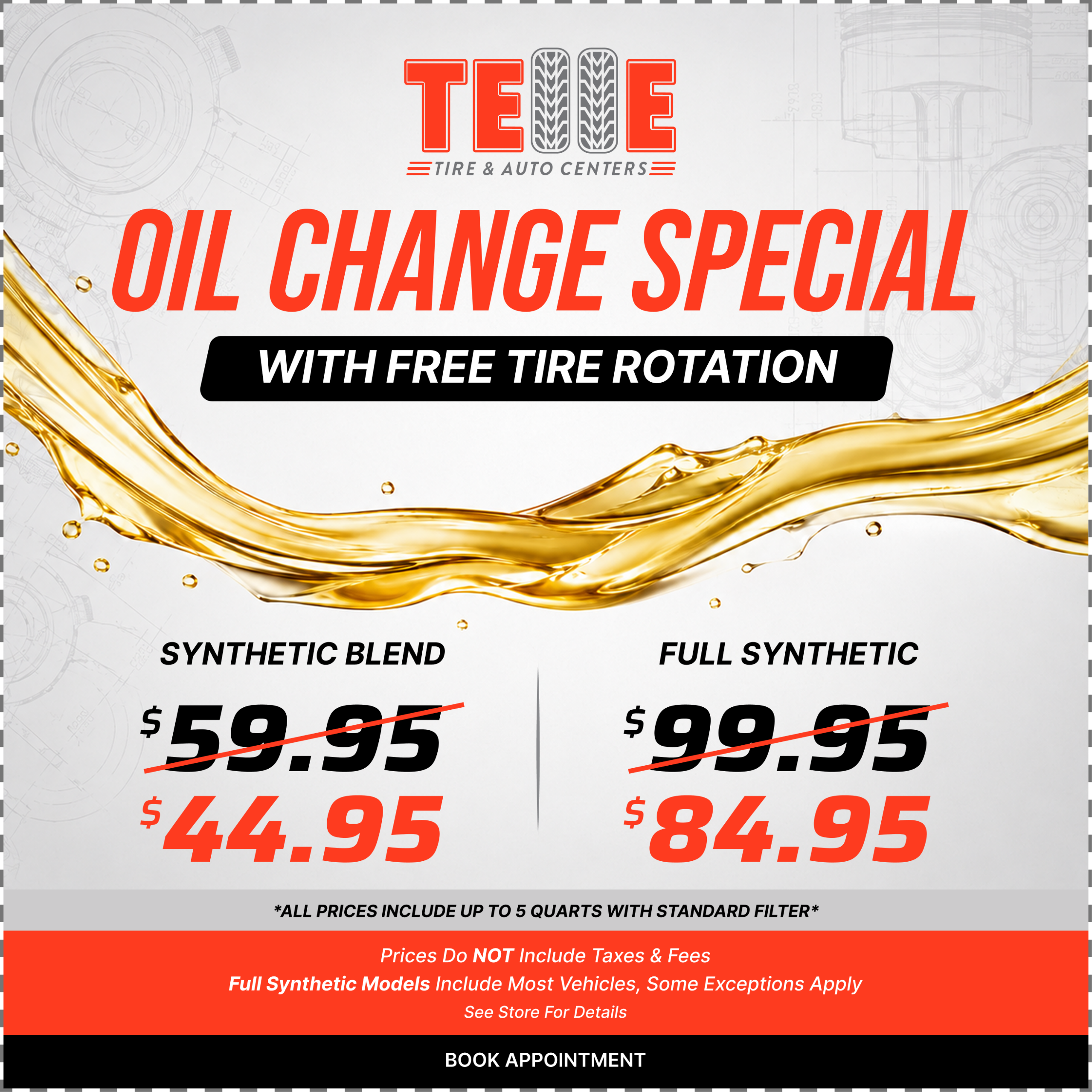 Oil change special with free tire rotation